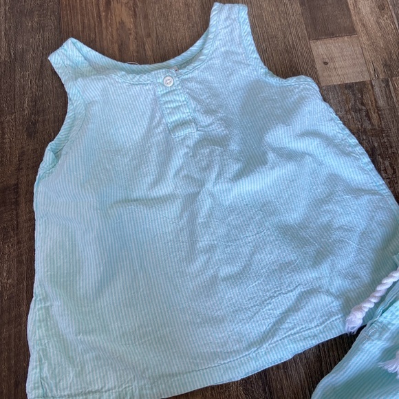 Vintage Palmetto’s cotton blue/white stripe matching skirt set size girls 5/6 - Picture 3 of 7